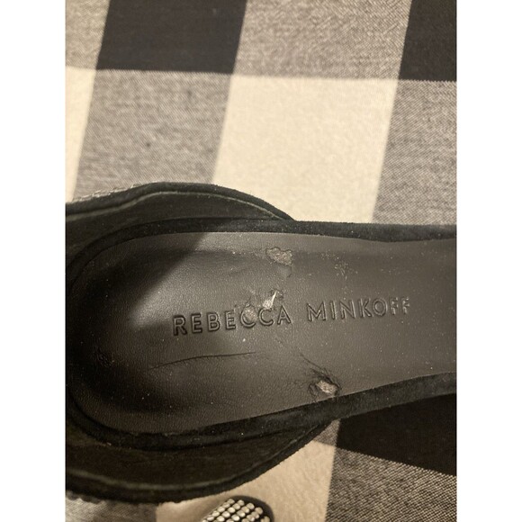 NEW Rebecca Minkoff Black Rhinestone Heels Sparkly Kid Suede Wedding Guest 7 - Picture 6 of 9